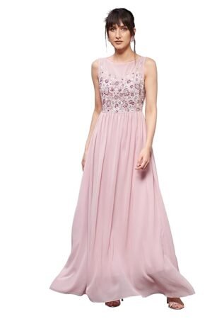 Women's Solid Embellished Maxi Dress