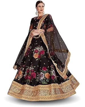 Women's Sequins Embroidered Soft Net Lehenga Choli With Dupatta