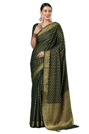 Women's Viscose Ethnic Motif Printed Saree With Unstitched Blouse Piece