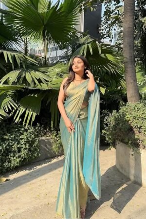 Sky Blue Banarasi Silk Saree for Women | Traditional Zari Woven Festive & Wedding Wear Saree
